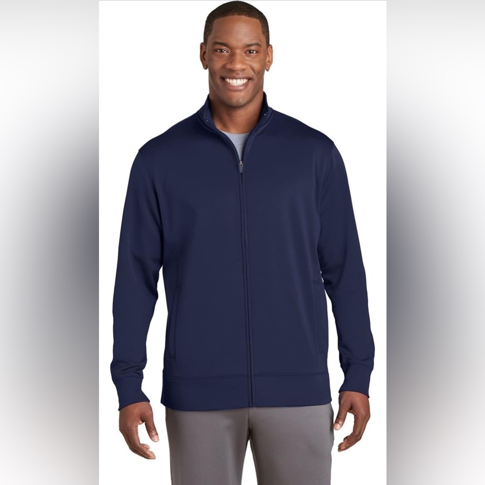Sport Tek Men's Fleece Full-Zip ST241 Jacket, Navy, XXL
